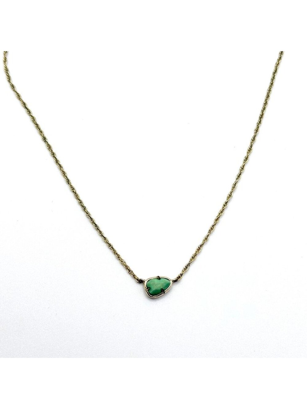 Kendra Scott Gold-Tone Necklace With Green Stone Pendant